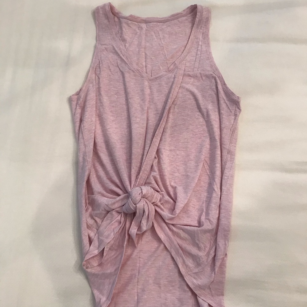 Pale Pink LuluLemon front tie tank
